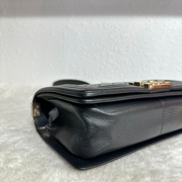 Chanel Black Leather Lambskin Medium Boy Bag Shoulder Bag Crossbody - Picture 6 of 9